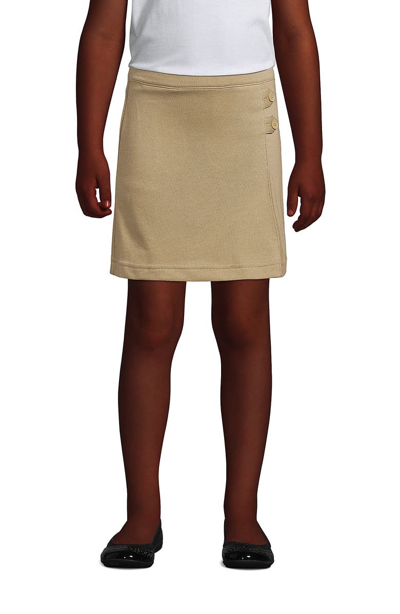 Lands' End Girls Knit Skort, Main, color, Khaki