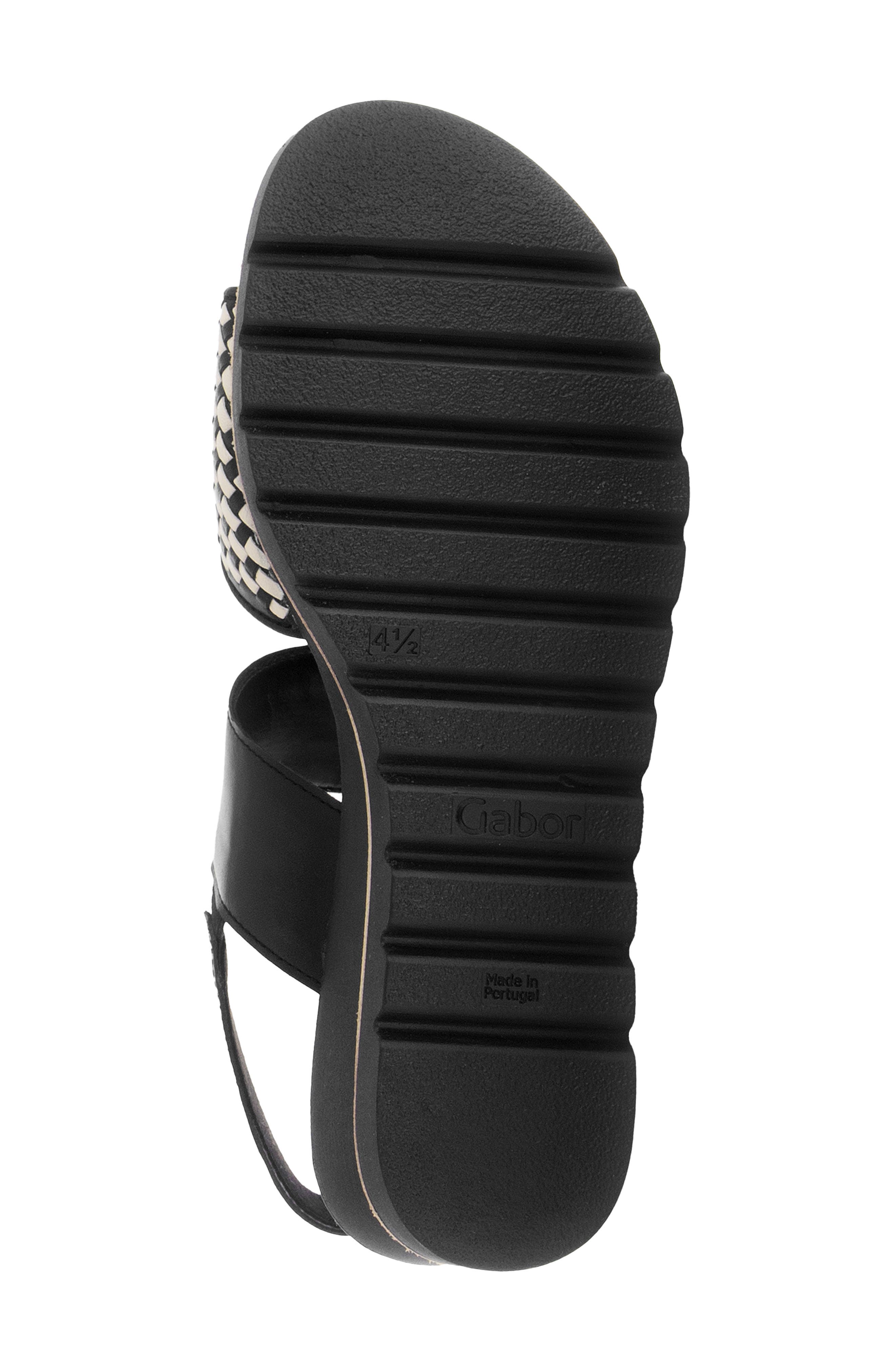 Gabor Strappy Slingback Wedge Sandal, Alternate, color, Black