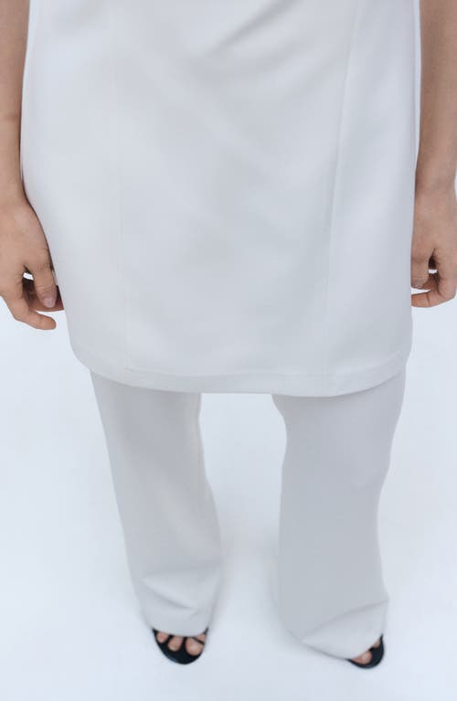MANGO MANGO STRAPLESS OVERLAY FLARE JUMPSUIT 