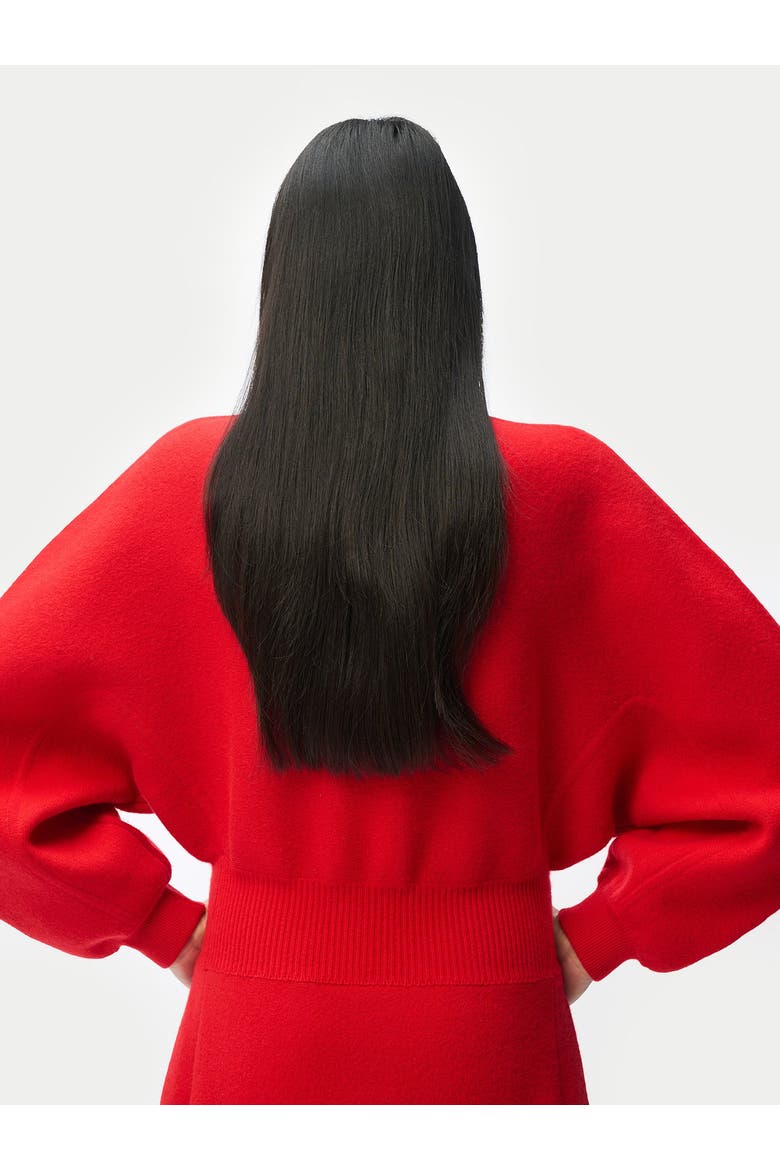 Cashmere Sculptural Dress, Alternate, color, fiery red