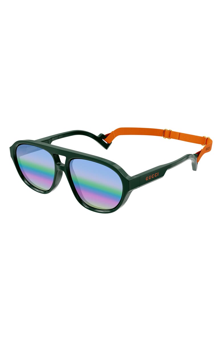 Gucci 58mm Gradient Navigator Sunglasses, Alternate, color, 