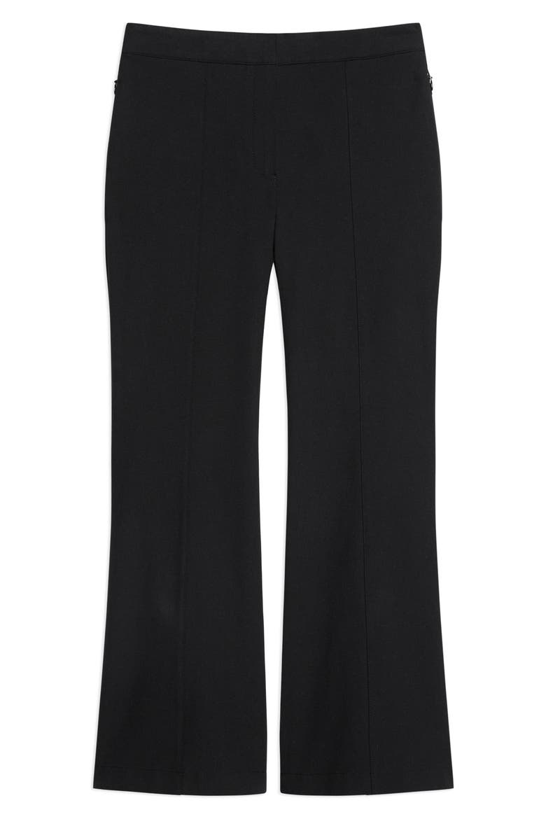 Pintuck Cotton Blend Kick Flare Pants, Alternate, color, BLACK