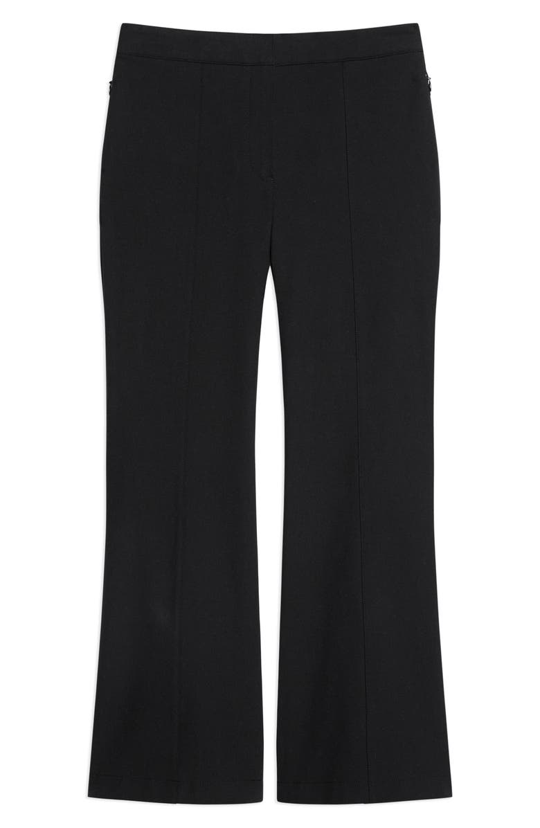 Theory Pintuck Cotton Blend Kick Flare Pants, Alternate, color, Black