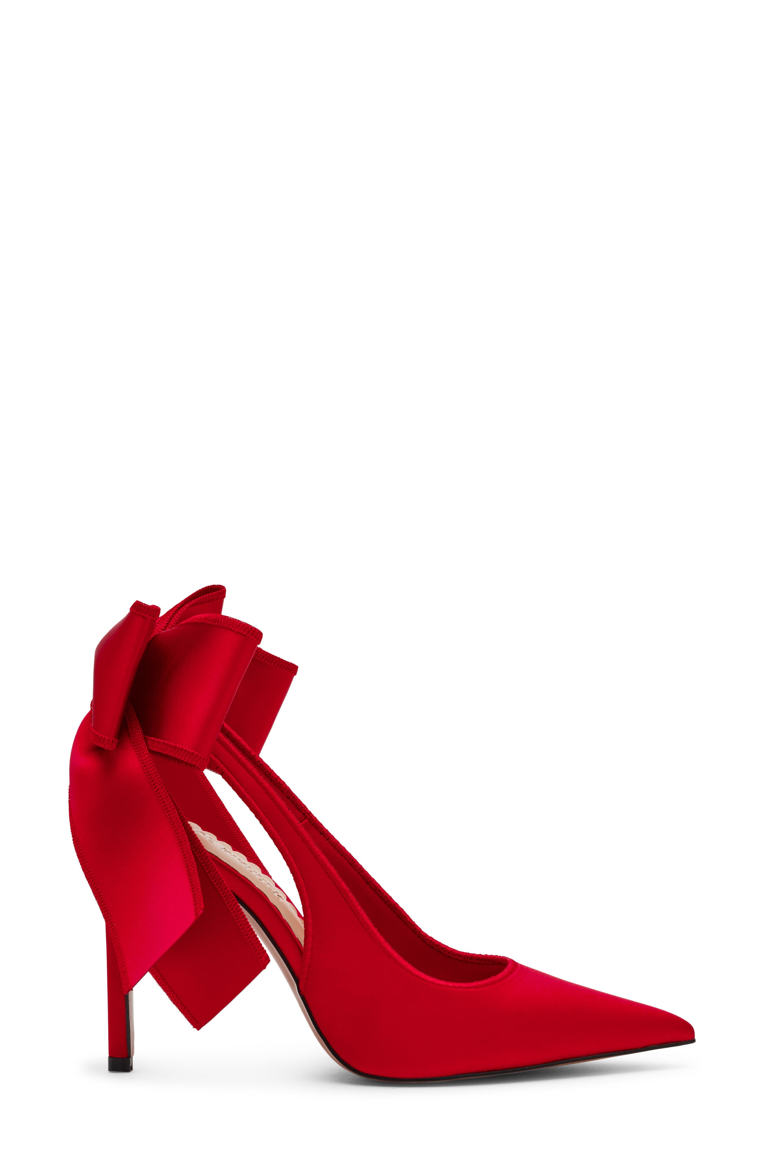 Steve Madden Teacup Slingback Pointed Toe Pump, Alternate, color, Red Satin