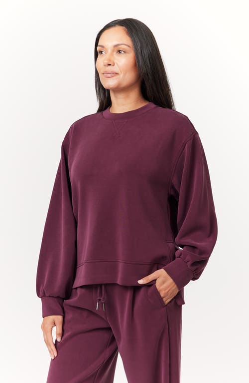 Scotch & Soda Crewneck Pullover In Burgundy