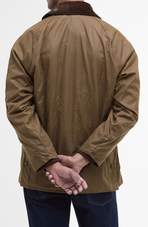 Barbour Waxed Cotton Rain Jacket In Green