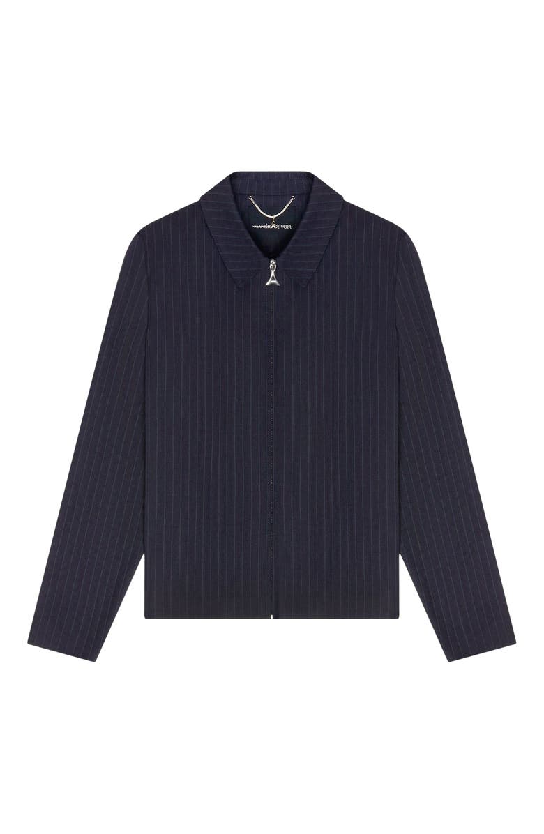 Manière De Voir Pinstripe Tailored Jacket, Alternate, color, 