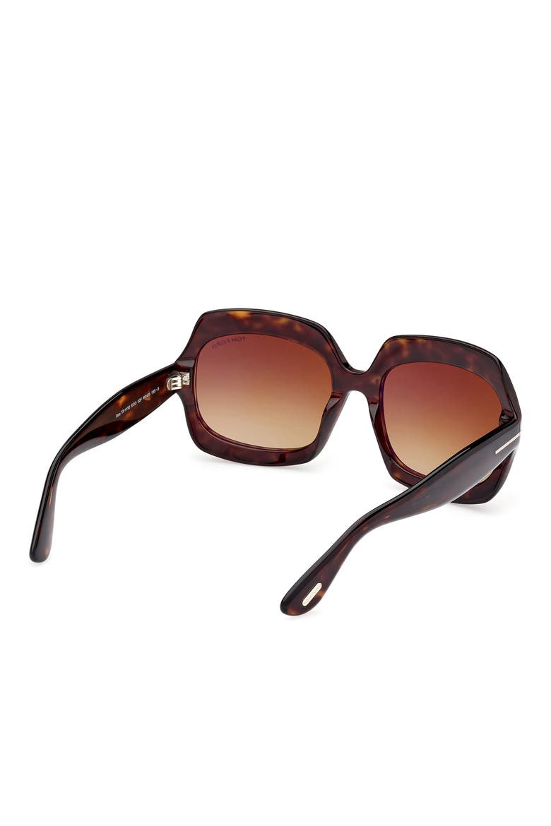 Ren 60mm Geometric Sunglasses, Alternate, color, DARK HAVANA / GRADIENT BROWN