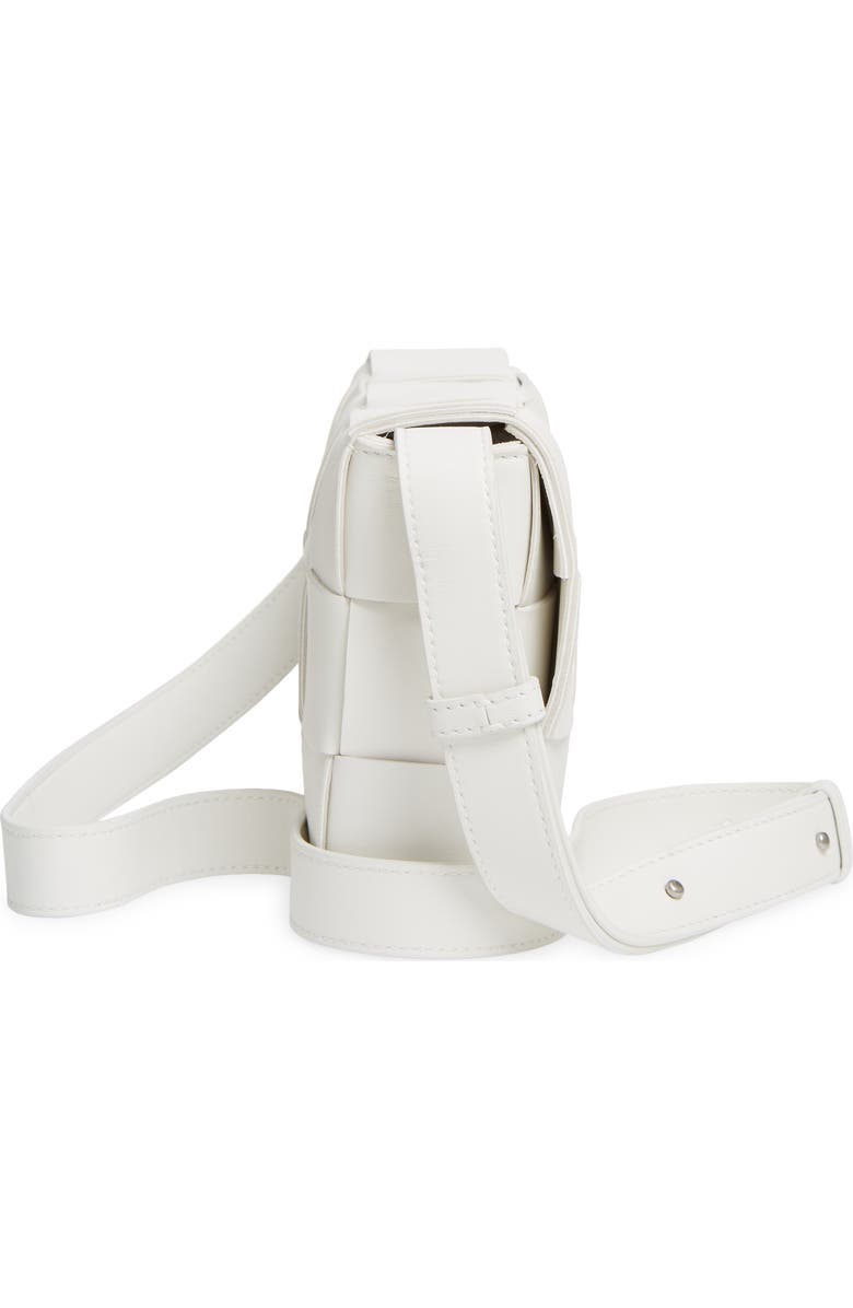 Bottega Veneta Intrecciato Leather Crossbody Bag, Alternate, color, White/ Silver