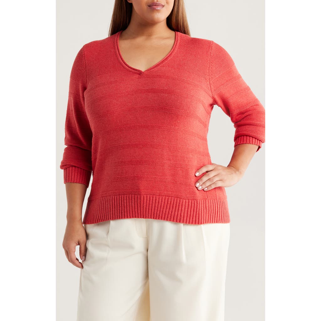 Nic + Zoe Nic+zoe Cotton & Cashmere Blend V-neck Sweater