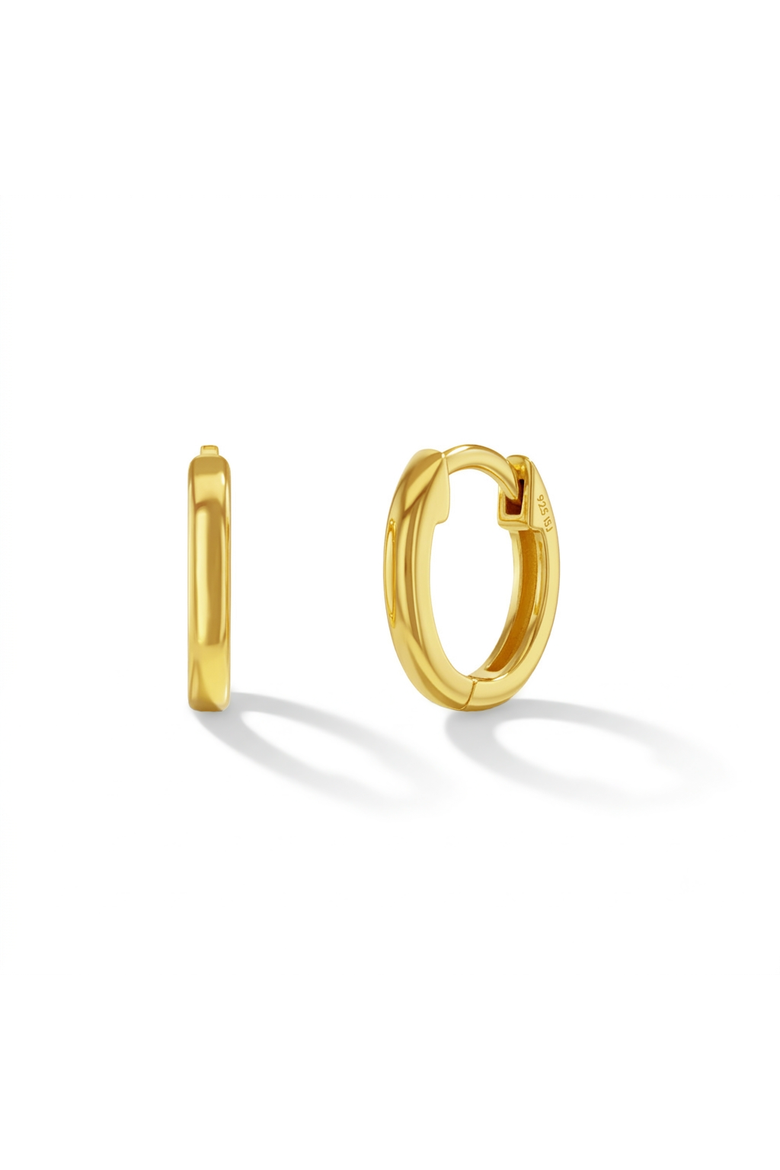 Classic Mini Plated Hoop Earrings, Main, color, Gold