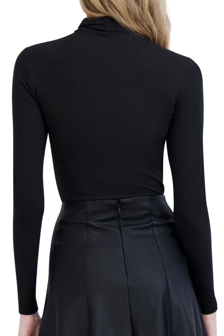 Turtleneck Bodysuit, Alternate, color, BLACK