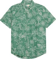 Reyn Spooner Hawaiian Gardenias Floral Button Down Shirt