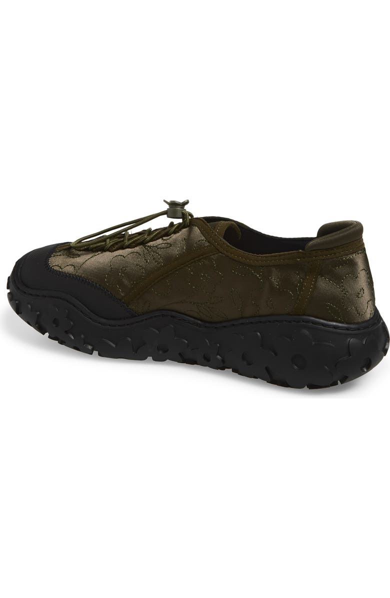 Cecilie Bahnsen Alina Embroidered Sneaker, Alternate, color, Olive Embroidered Satin