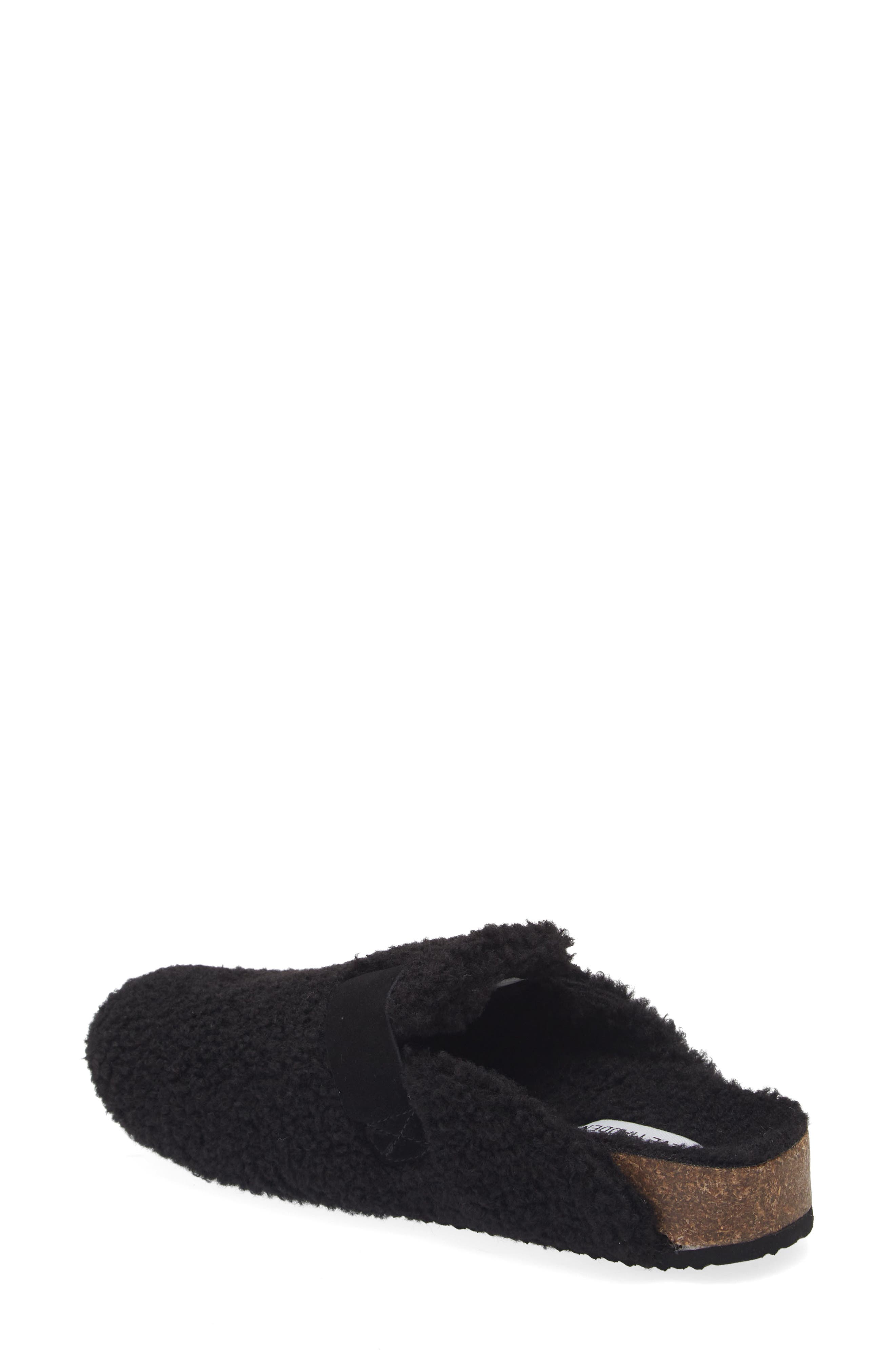 Cuddle Faux Shearling Slipper, Alternate, color, BLACK