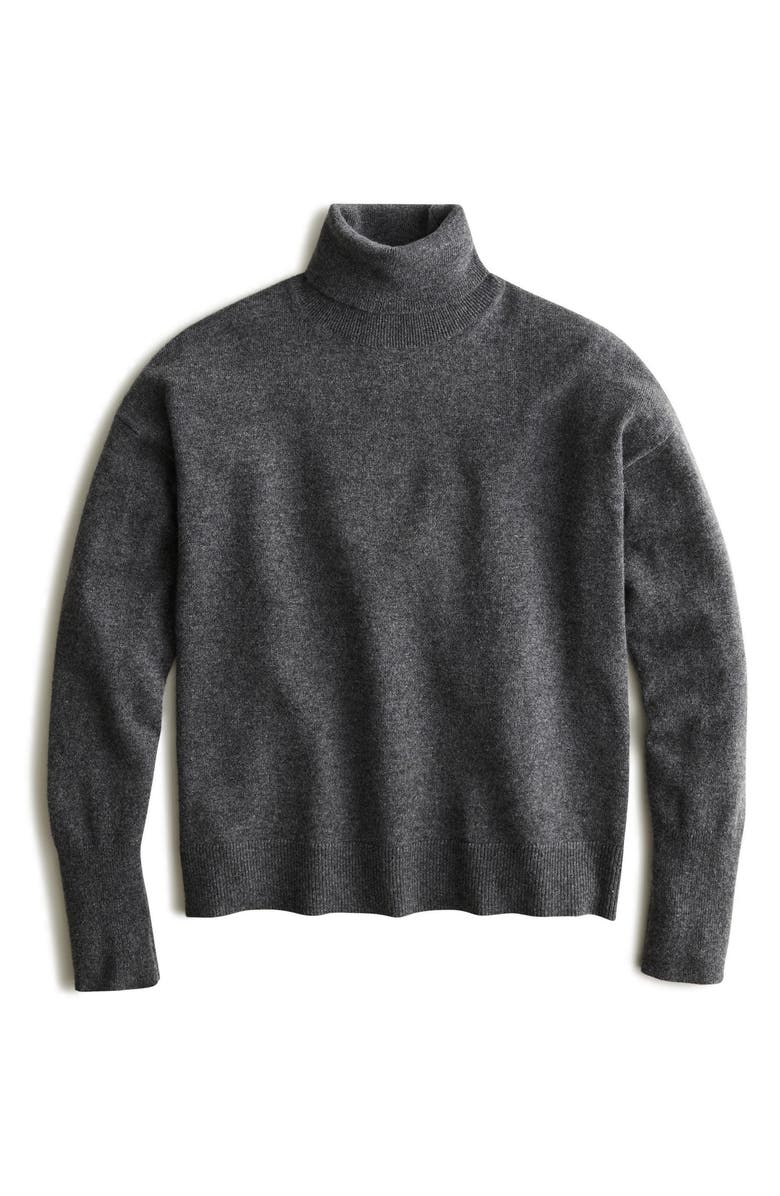 J.Crew Relaxed Fit Cashmere Turtleneck Sweater, Main, color, 