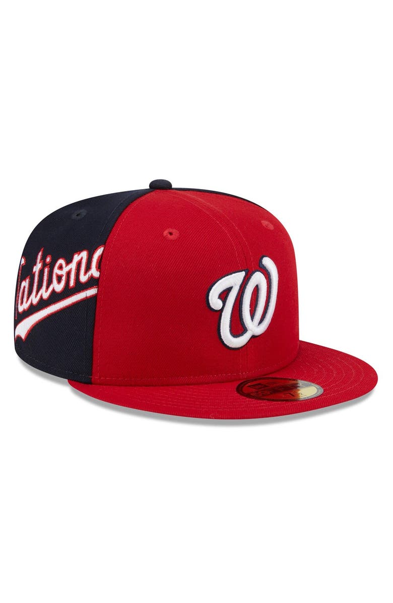 New Era Men's New Era Red/Navy Washington Nationals Gameday Sideswipe 59FIFTY Fitted Hat, Main, color, 