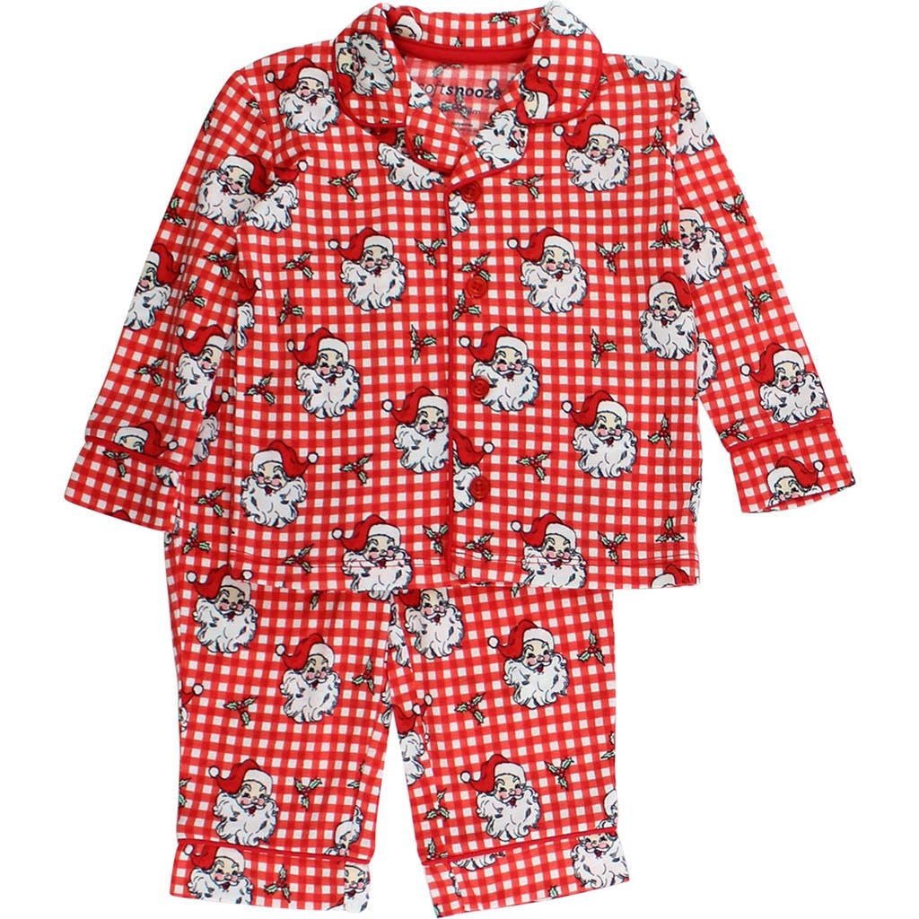 Rufflebutts Gender Inclusive Button Up Pajama Set In Red