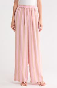 Longchamp Wide Leg Striped Cotton Trousers