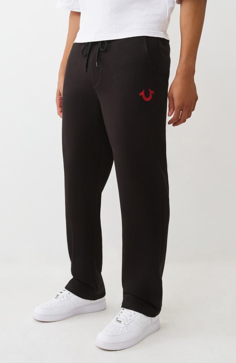 True Religion Logo Embroidered Straight Leg Pants, Alternate, color, 