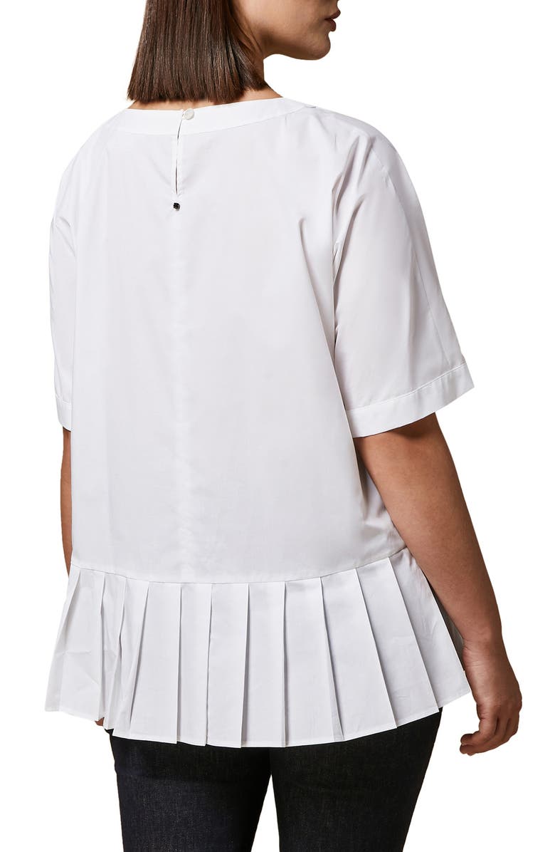 Marina Rinaldi Pleated Peplum Pullover Blouse, Alternate, color,