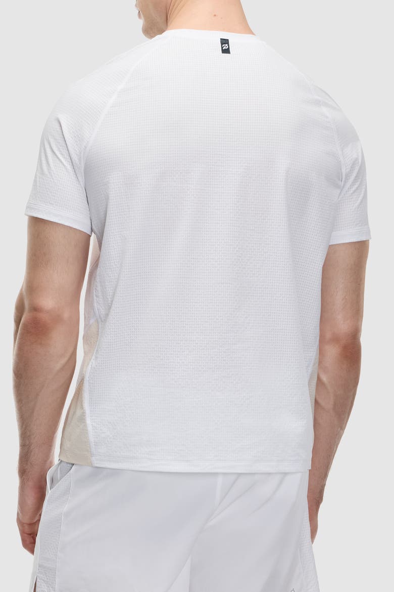 Grid Jacquard Colorblock Short Sleeve Tee, Alternate, color, BRIGHT WHITE