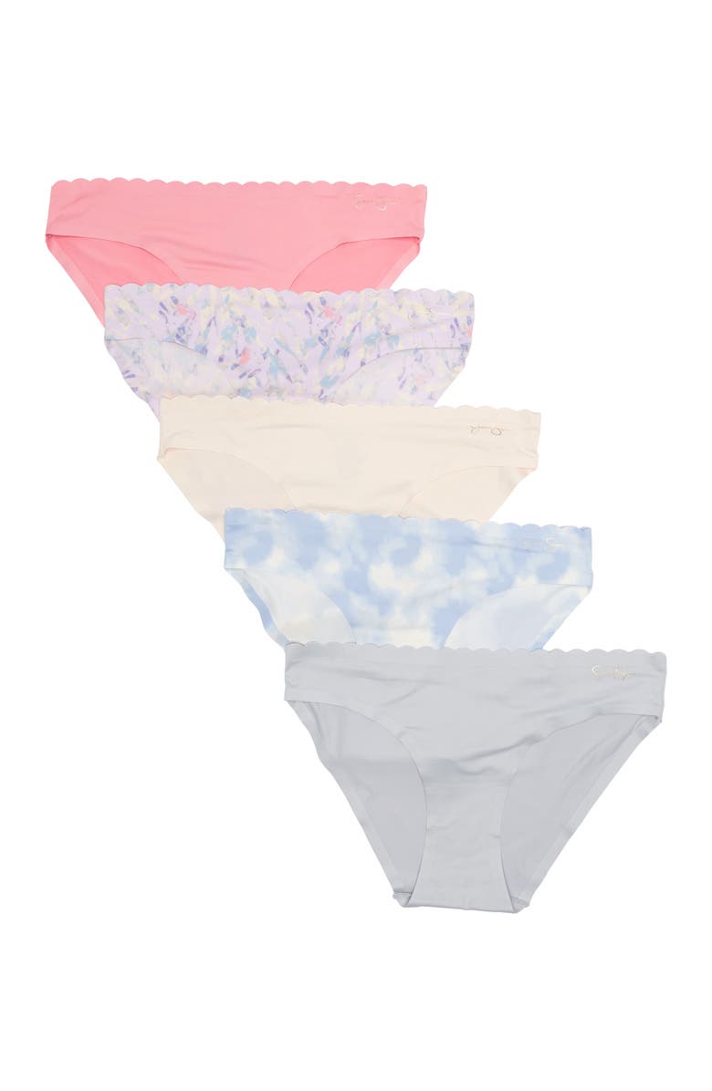 Jessica Simpson Brush Micro Bonded Bikini Panties - Set of 5, Main, color,