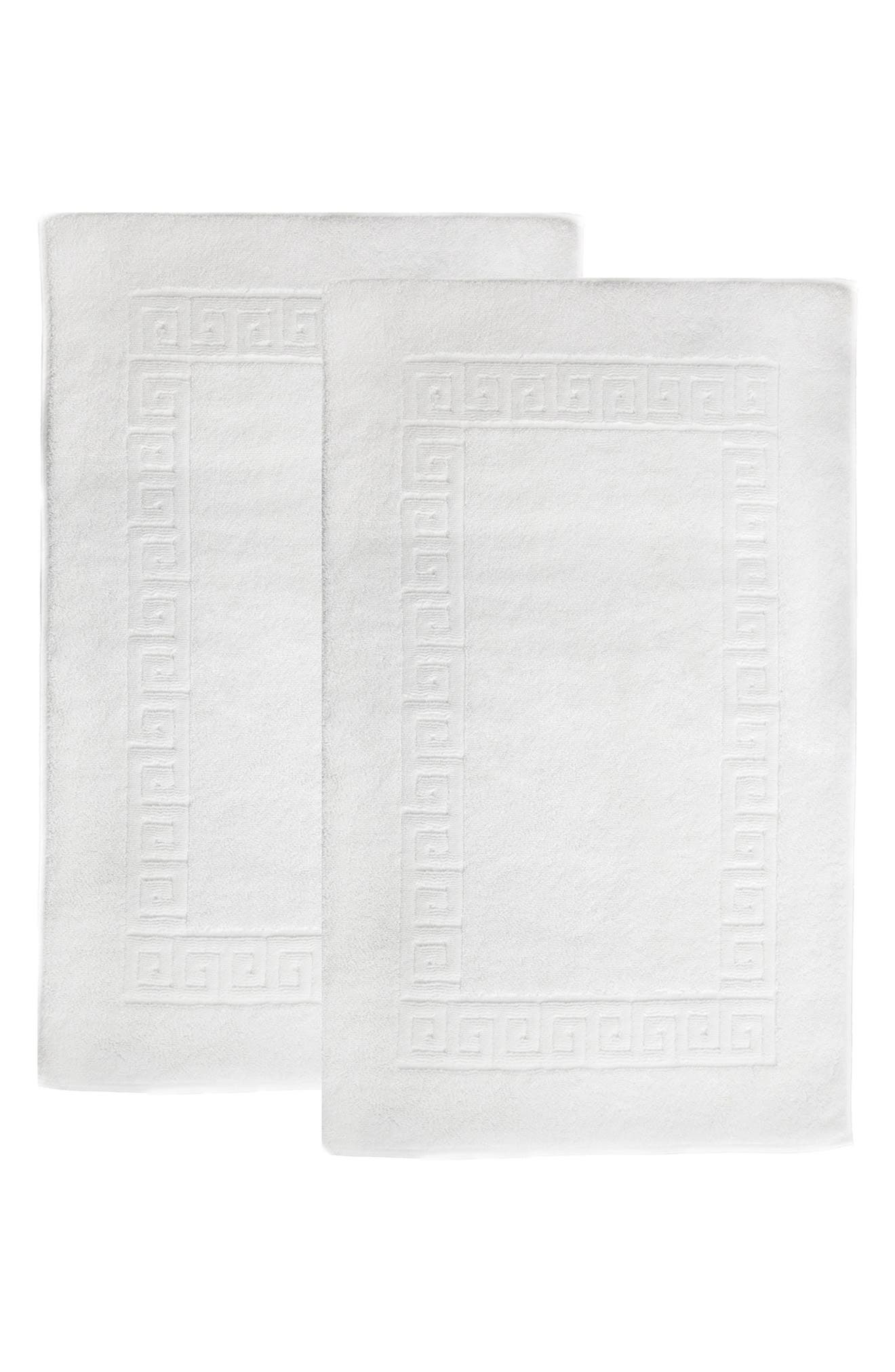 Linum Home Textiles 100% Turkish Cotton Greek Key Bath Mats - Set of 2