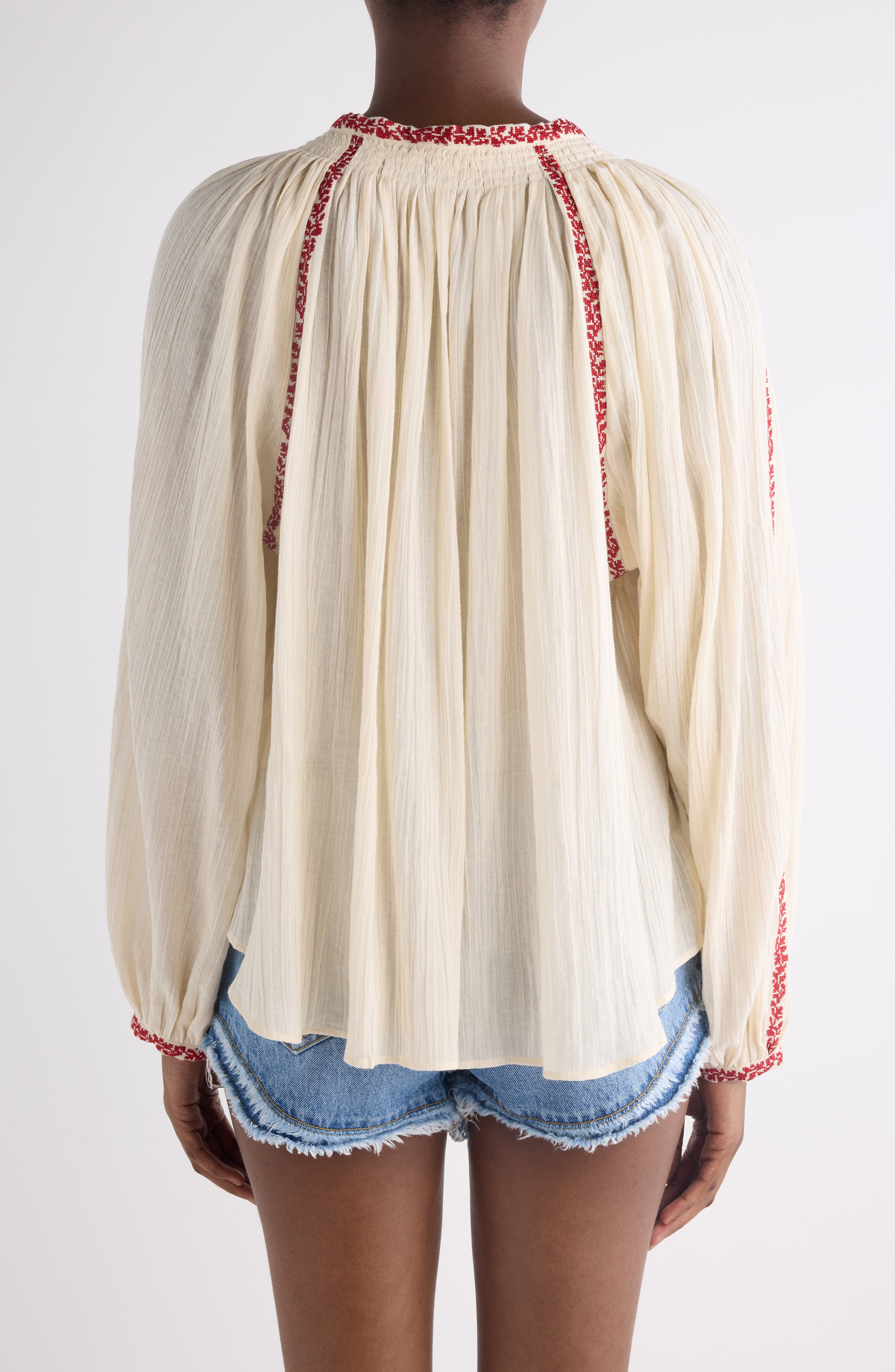 Lena Embroidered Gauze Top - image 2