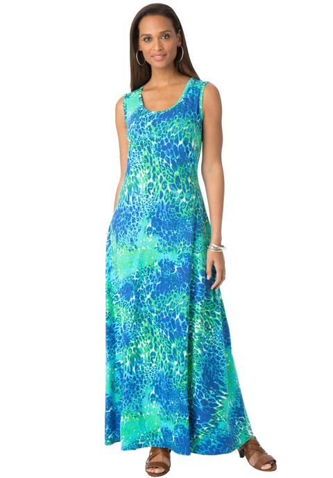 Stretch Cotton Tank Maxi Dress (Plus Available)