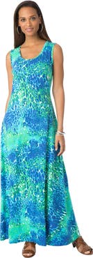 Jessica London Stretch Cotton Tank Maxi Dress
