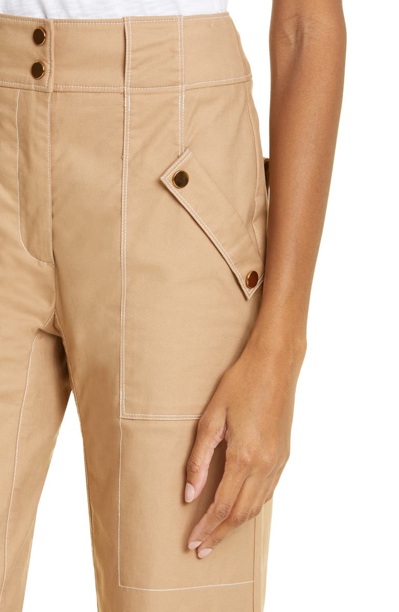 Veronica Beard Sigrid Topstitched Cotton Stretch Twill Pants ...