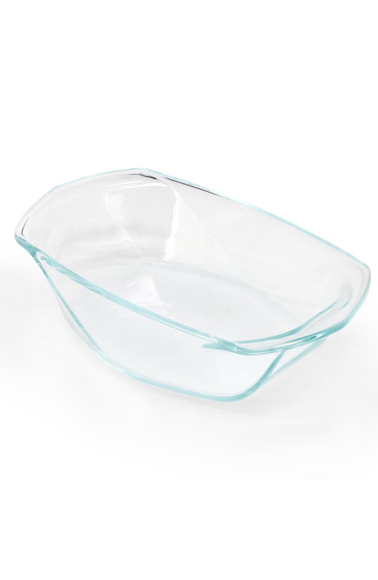 Soho Lounge Carnegie Hill 10 inch x 5.9 Inch x 2.6 Inch Tempe Glass Loaf Pan with Built-in Handles, Alternate, color, Clear