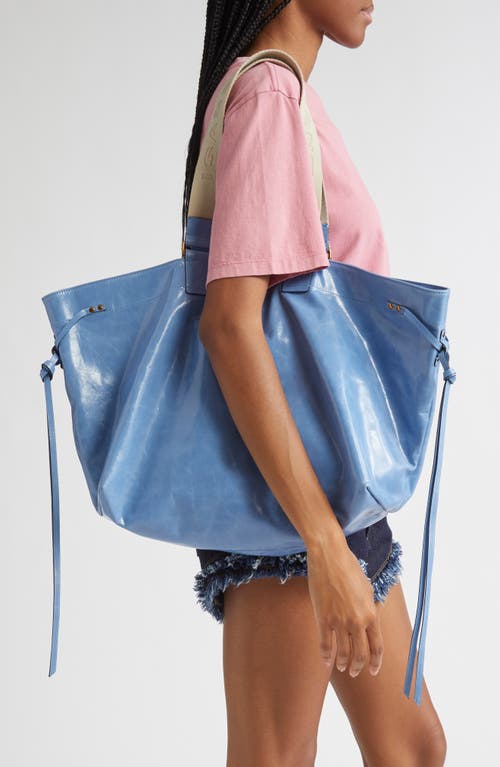 Isabel Marant Wardy Leather Shopper Tote In Blue