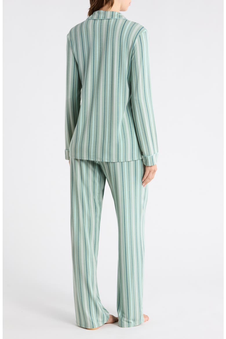 Moonlight Eco Knit Pajamas, Alternate, color, TEAL VARIGATED STRIPE