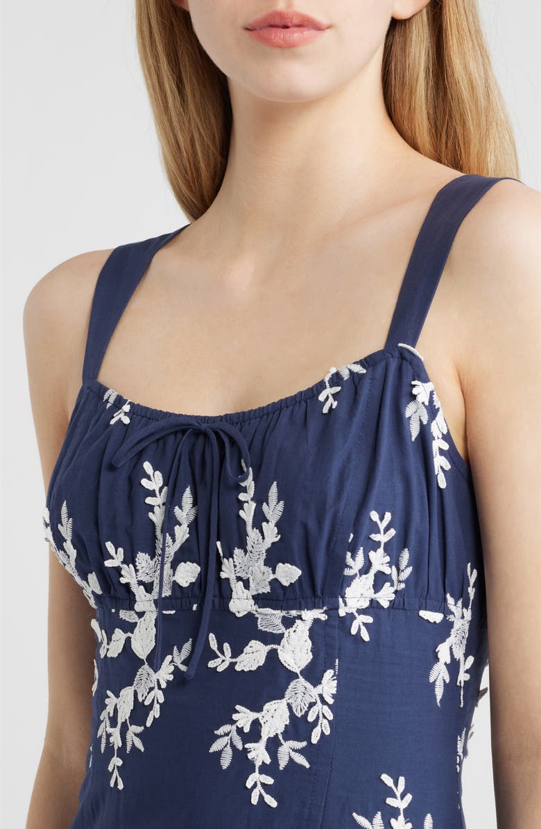 MOON RIVER Embroidered Sleeveless Maxi Dress, Alternate, color, Navy Multi
