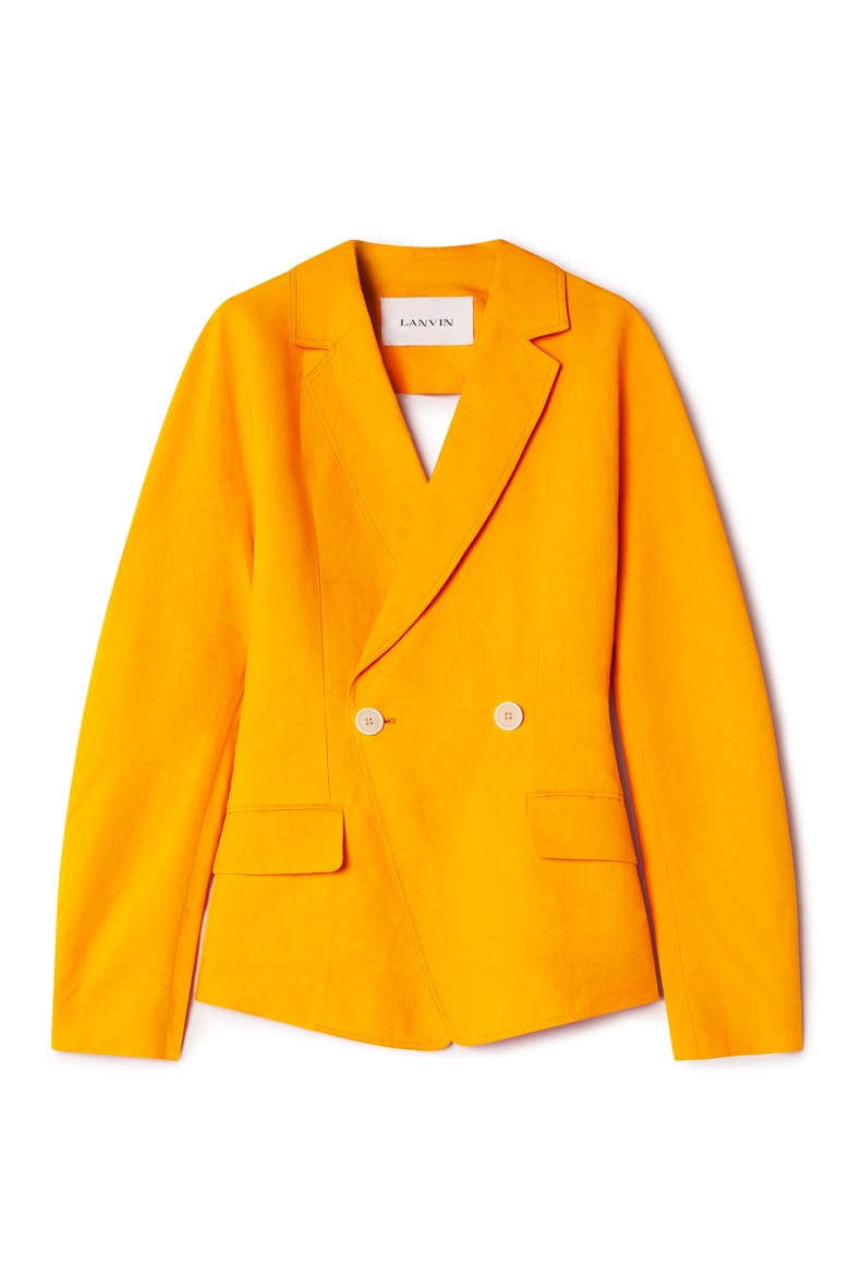 Paper And Viscose Open-Back Jacket, Alternate, color, Mandarin