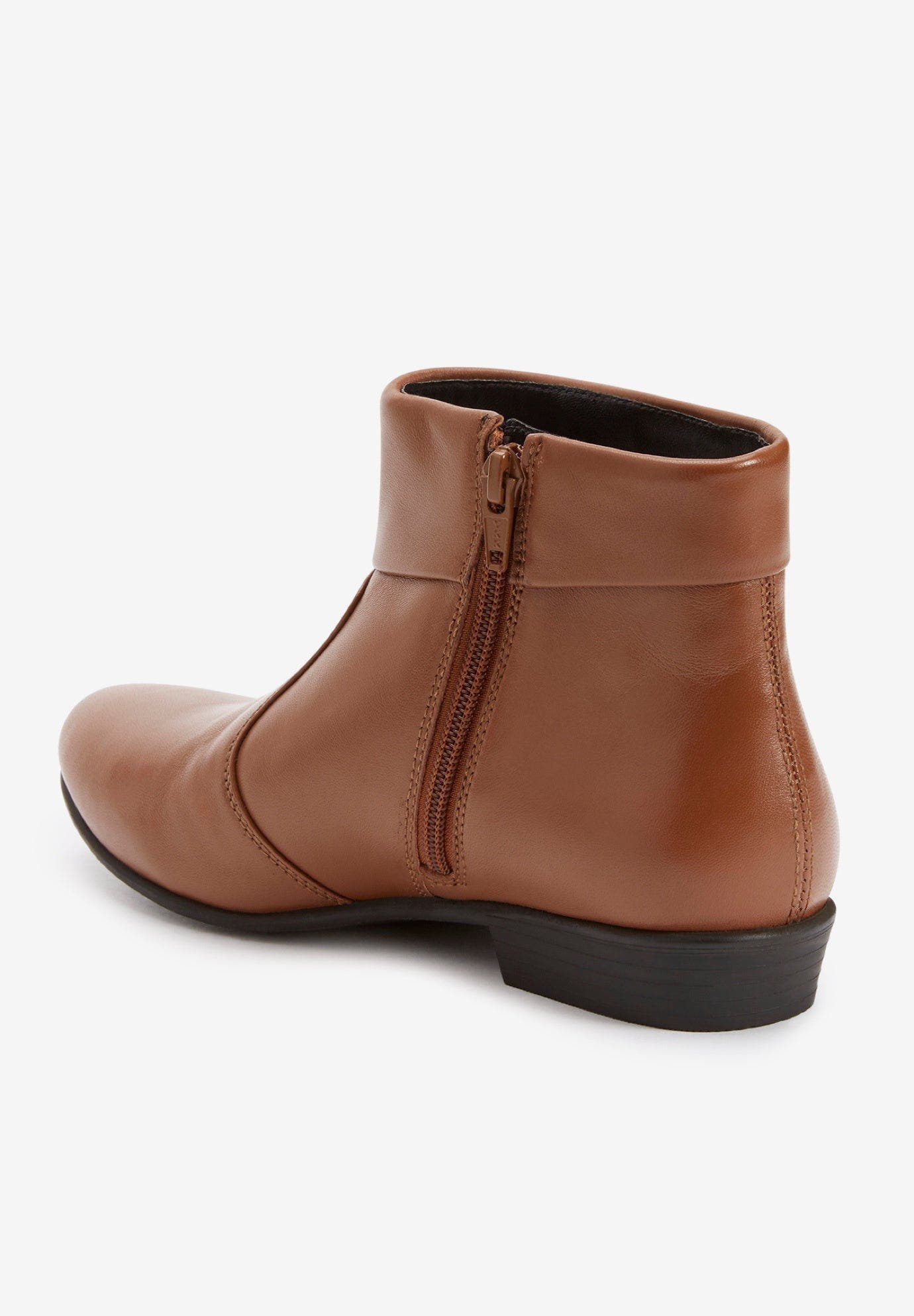 The Terri Leather Bootie, Alternate, color, DARK COGNAC