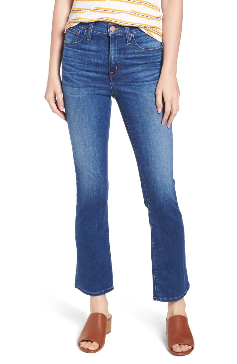 Caslon<sup>®</sup> High Waist Crop Flare Jeans, Main, color,