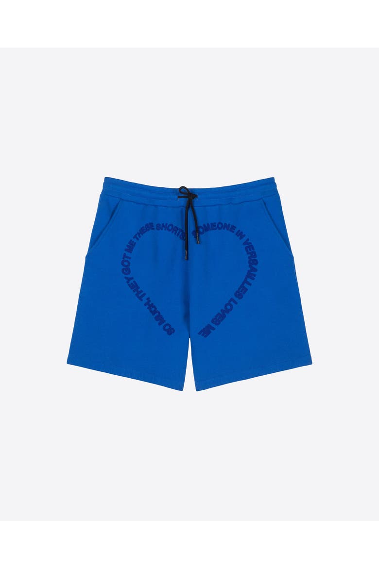 HK Versailles Hearts Sweat Shorts, Main, color, Forget Me Not Blue