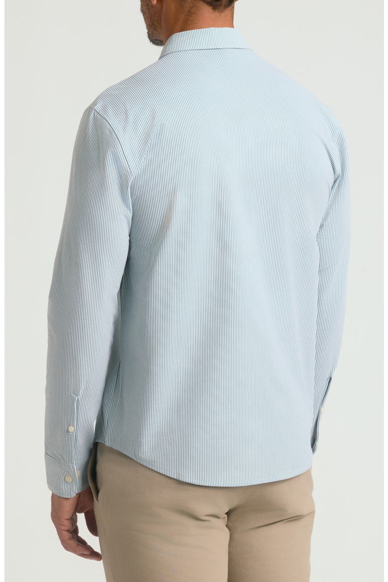 Stripe Stretch Oxford Performance Button-Up Shirt, Alternate, color, JUNIPER STRIPE