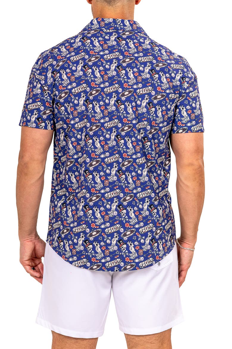 Marthy Black Camp Shirt, Alternate, color, BLUE/ BLACK