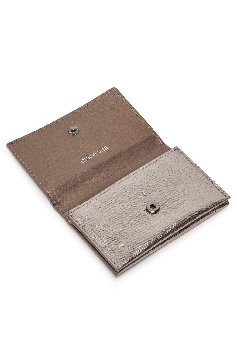 Dolce Vita Croc Embossed Card Case, Alternate, color, Pewter