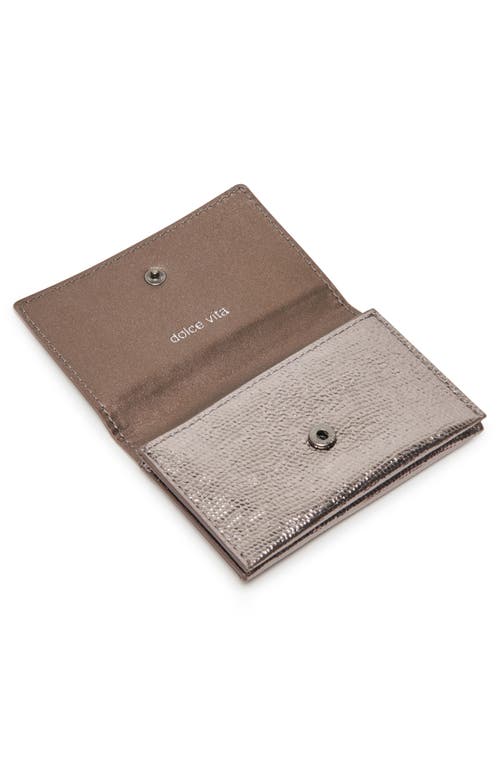 Dolce Vita Croc Embossed Card Case In Gray