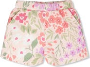 Deux par Deux Straight Cut French Terry Flowers Shorts