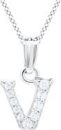 Mignonette White Topaz Pavé Initial Pendant Necklace