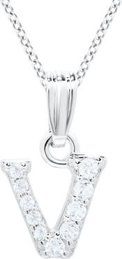 Mignonette White Topaz Pavé Initial Pendant Necklace