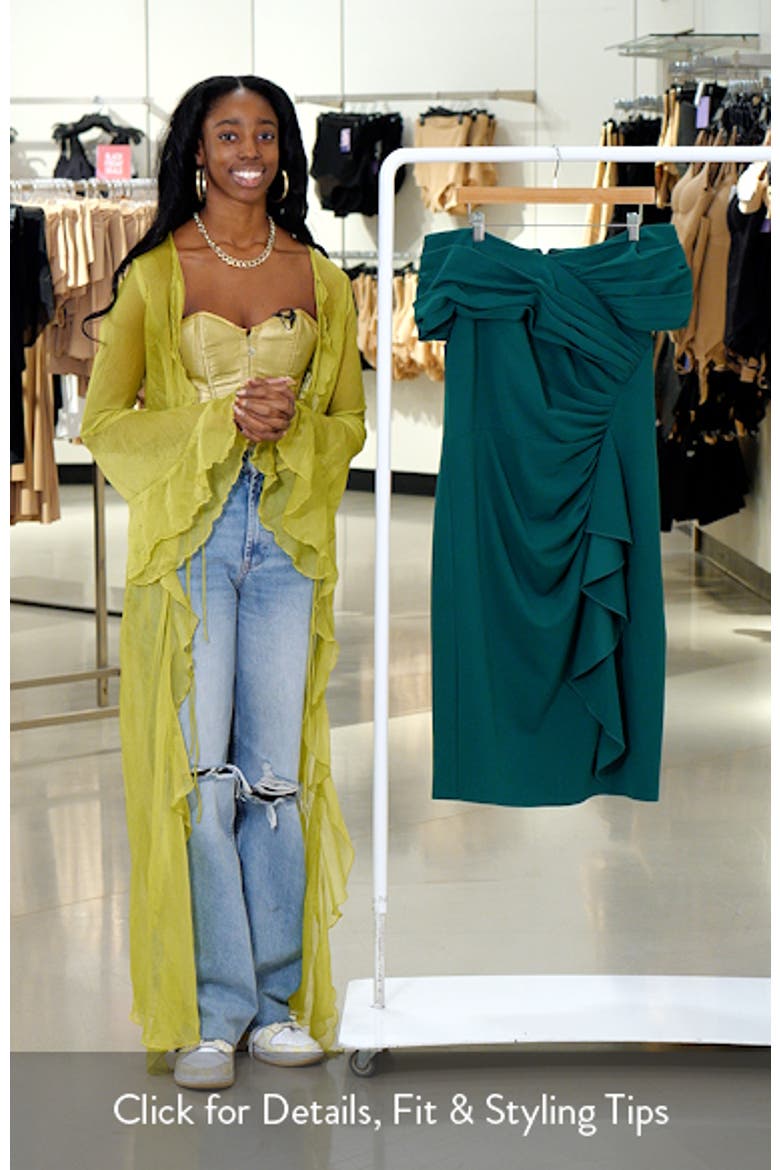 Side Drape Crepe Sheath Dress video