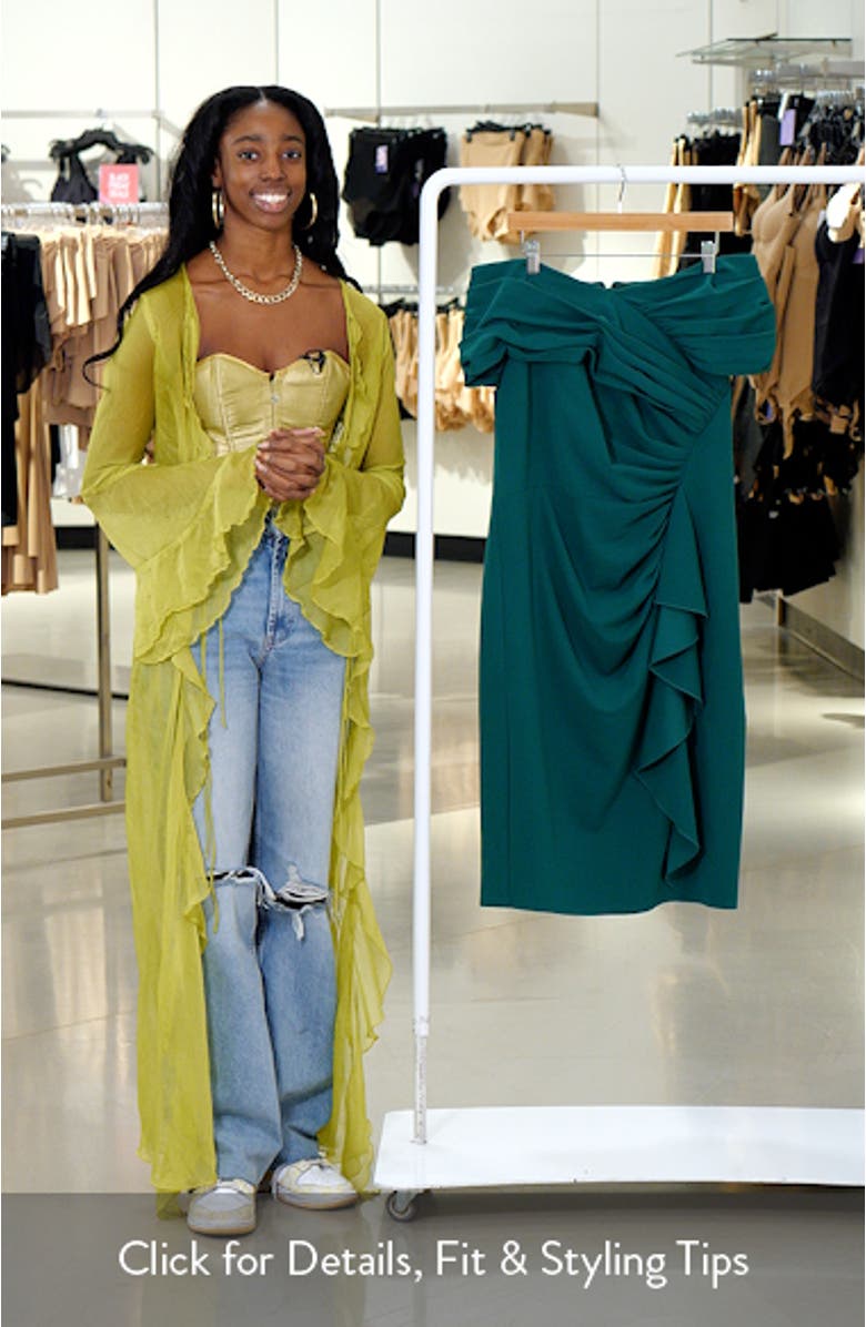 Side Drape Crepe Sheath Dress, sales video thumbnail