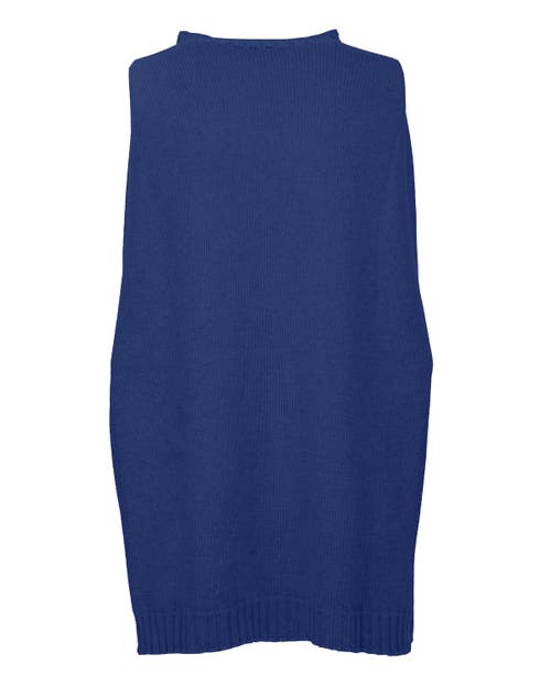 Monticelli Cashmere Pure Cashmere Crew Neck Poncho In Blue